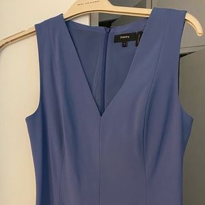 Theory v-neck sleeveless mini shift dress